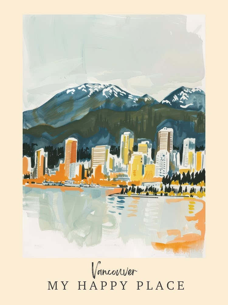 My Happy Place Vancouver 2 Travel Poster