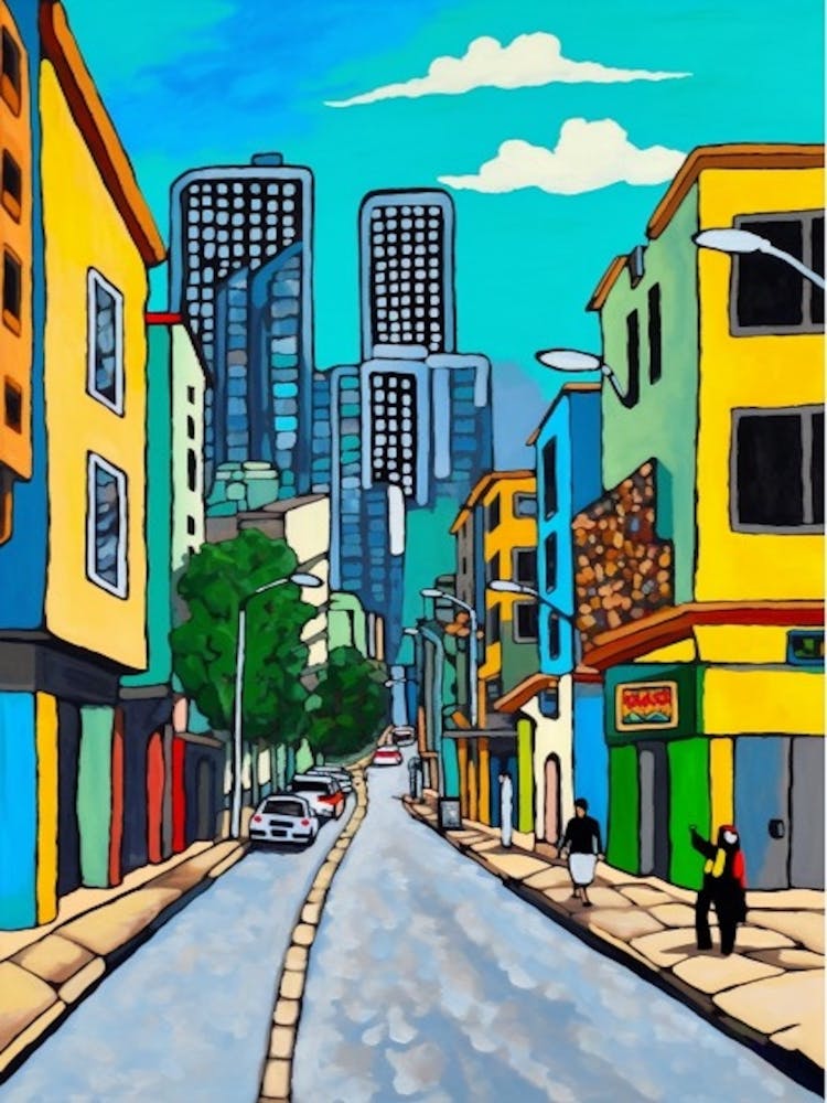 Painting Of Dubai United Arab Emirates In The Style Of Pop Art 3