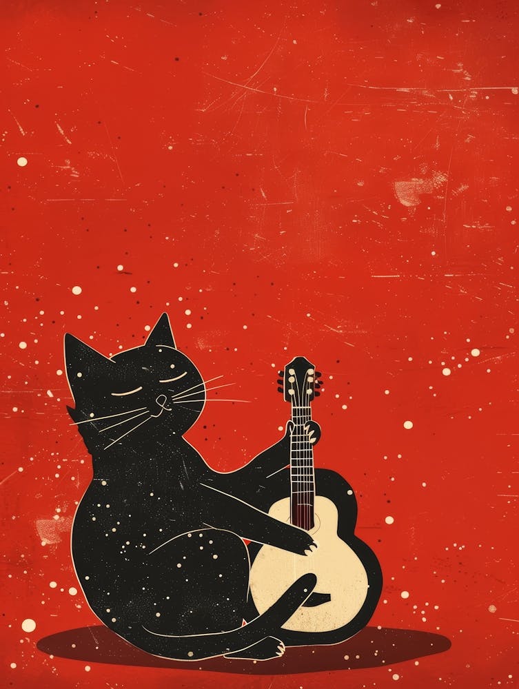 Cat Playing Guitar 4
