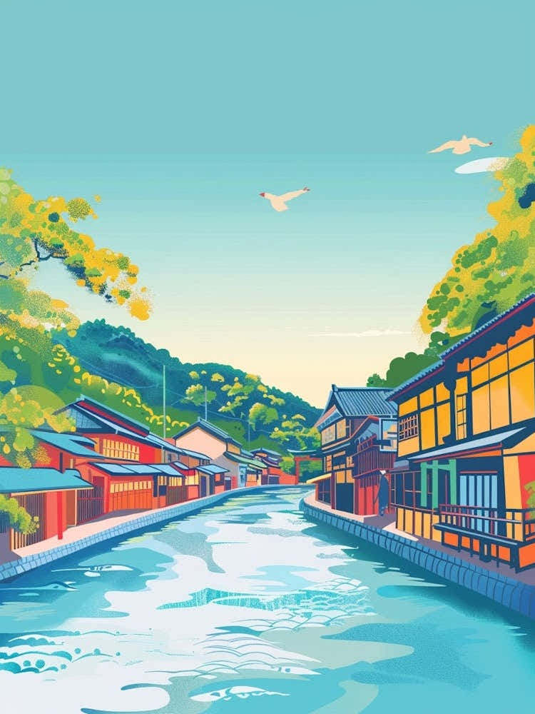 Kanazawa Japan 3 Colourful Illustration