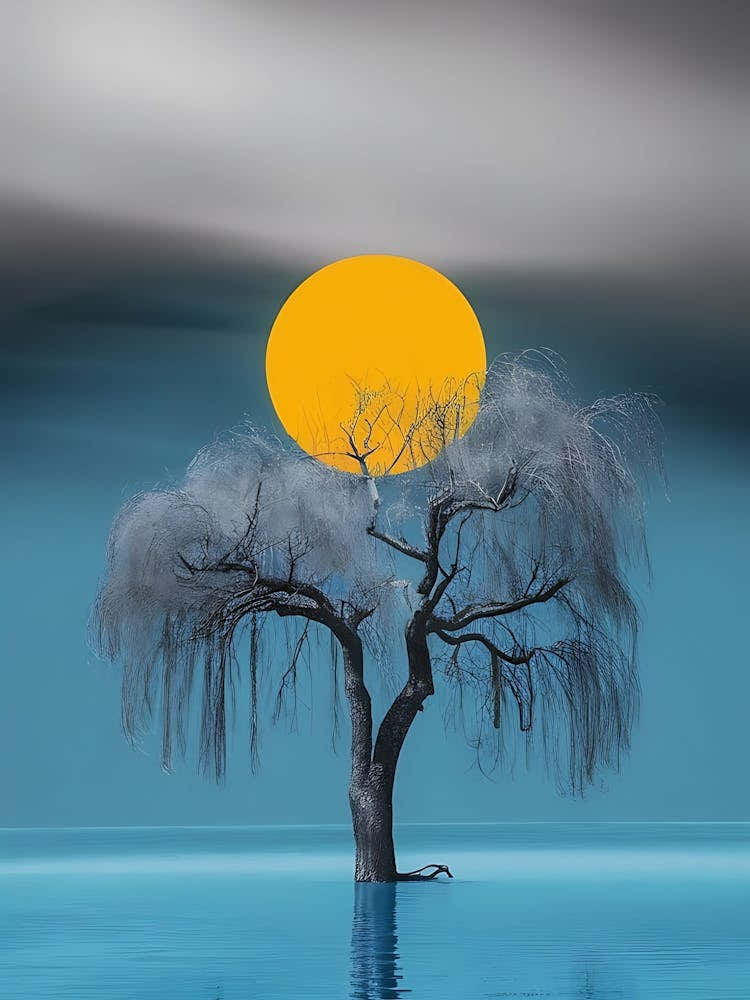 Tree In The Water Canvas Art