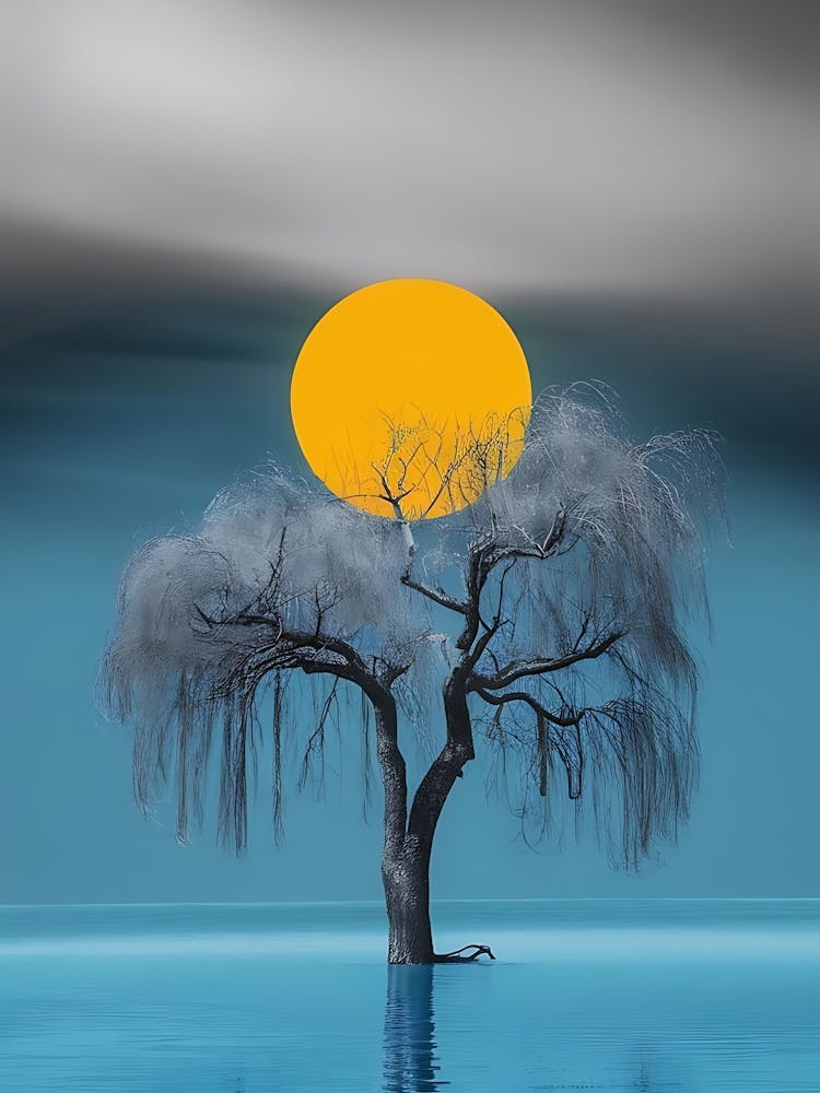 Tree In The Water Canvas Art
