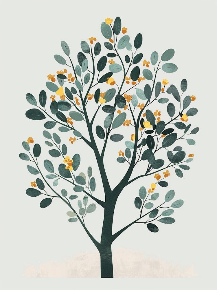 Eucalyptus Tree Illustration Flat 3