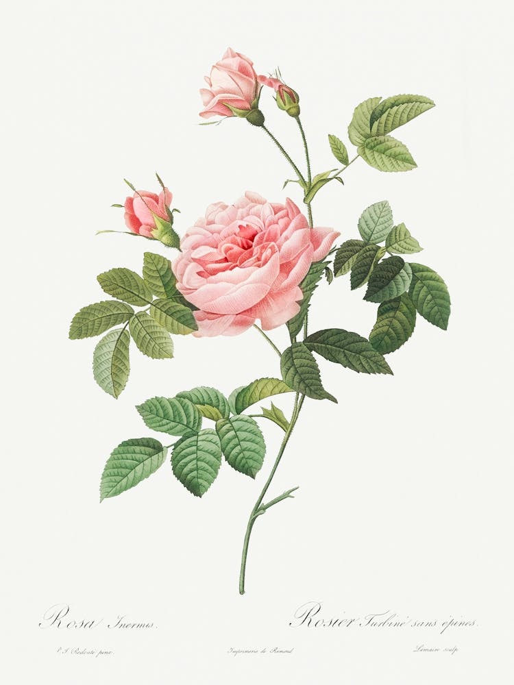 Boursault Rose, Pierre Joseph Redoute