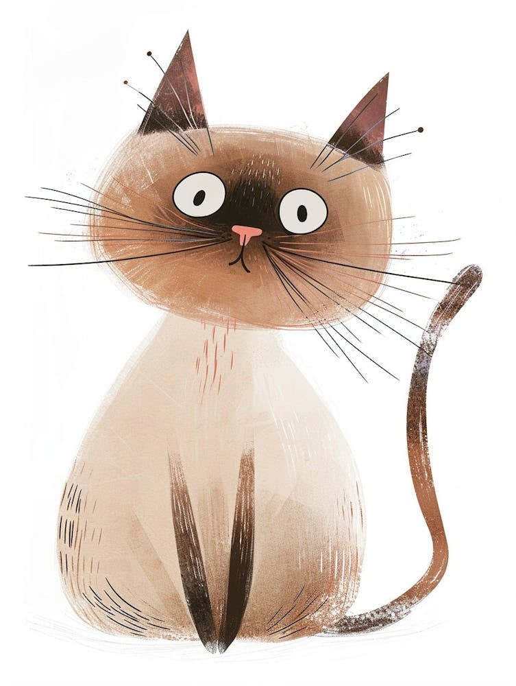 Balinese Cat Clipart Illustration 1