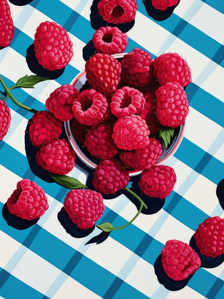 Raspberries Fruit Summer Illustration 3