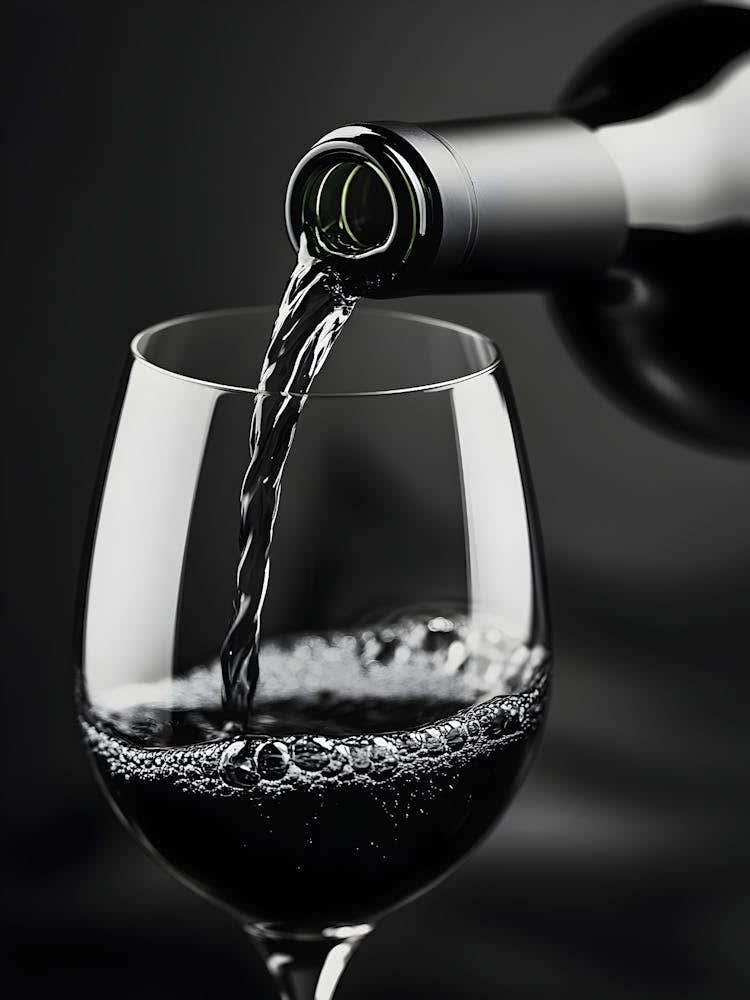 Pouring Wine Into A Glass