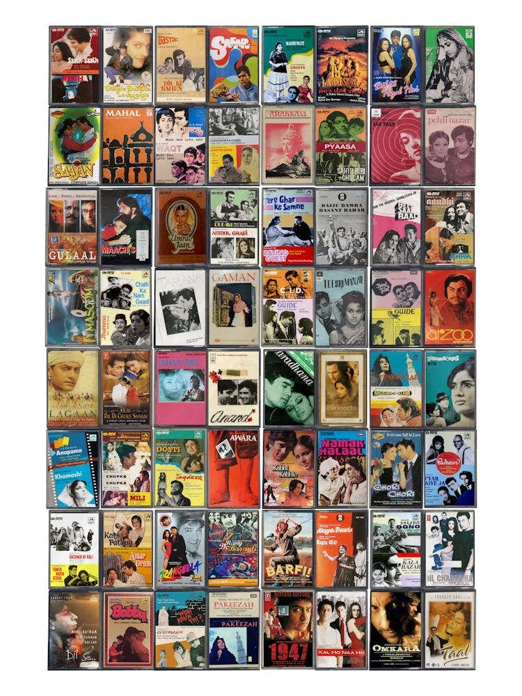Bollywood Music Print - Retro Cassette Covers