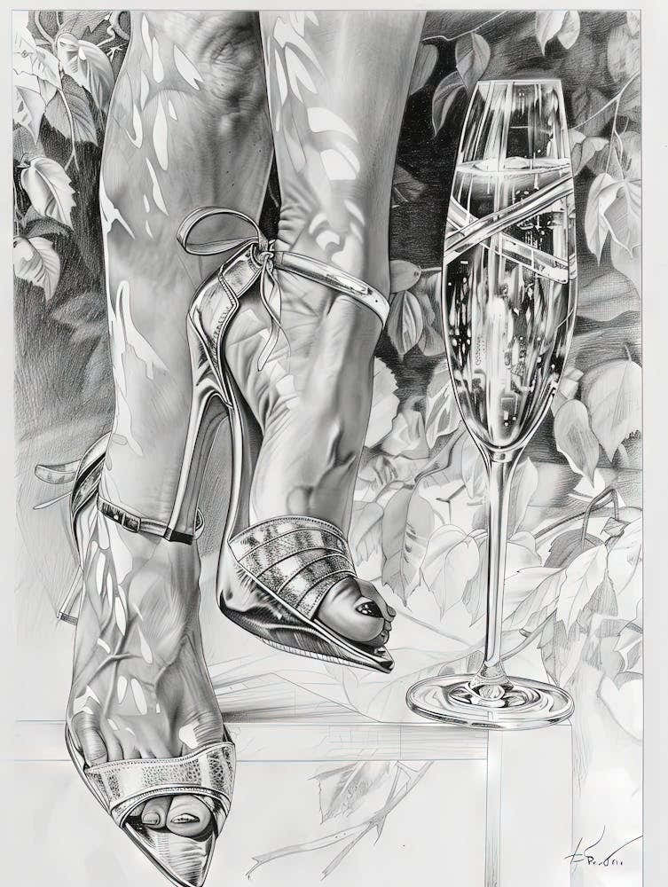 Champagne Glass And Heels