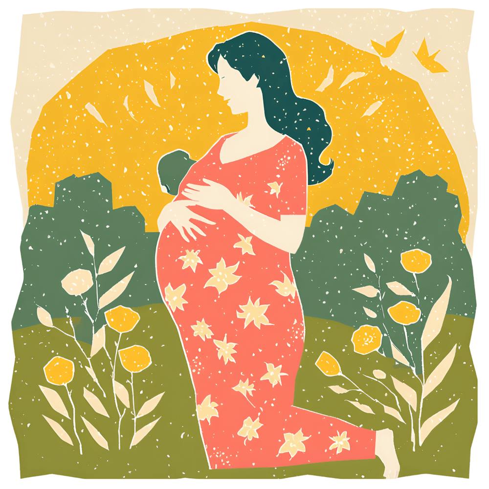 Pregnant Woman In The Field 1