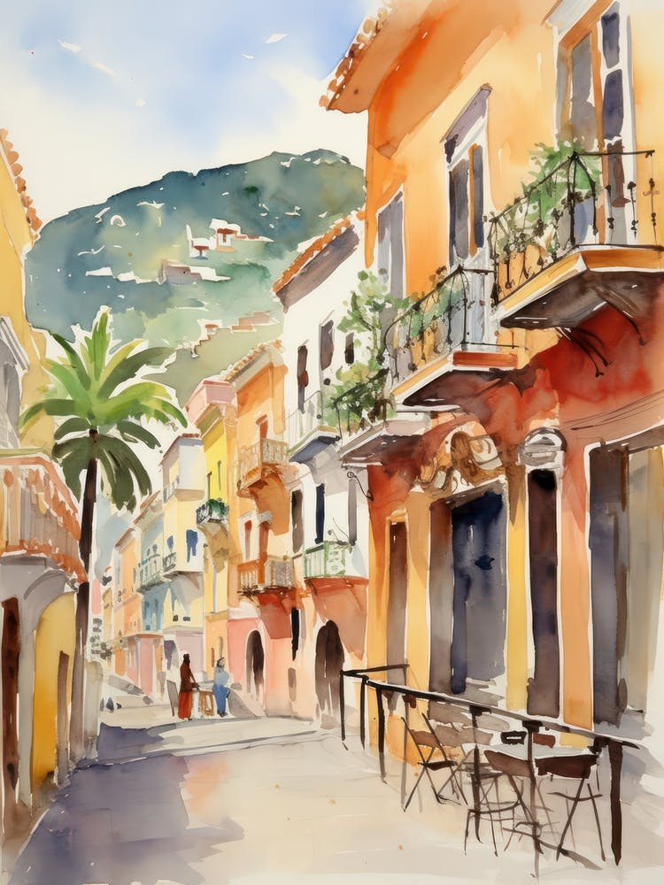 Salerno, Italy Watercolour Streets 1