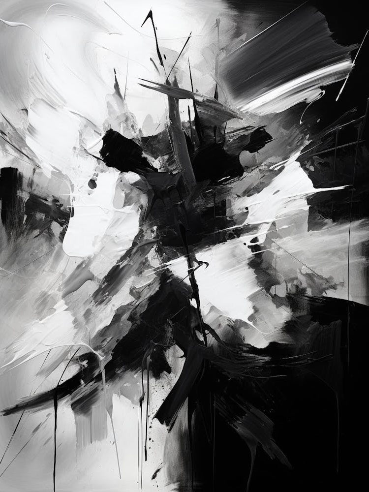 Unseen Forces Abstract Black And White 3