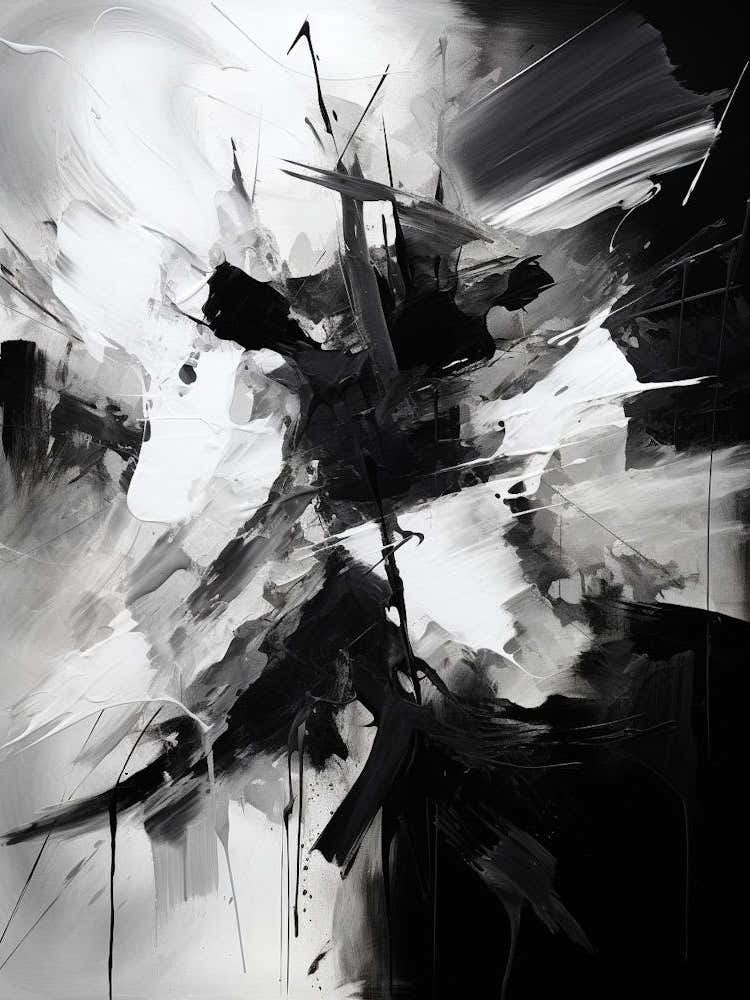 Unseen Forces Abstract Black And White 3