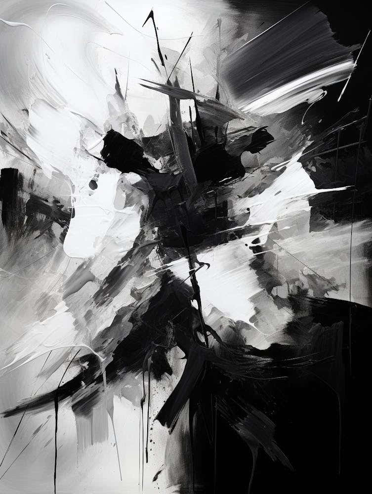 Unseen Forces Abstract Black And White 3