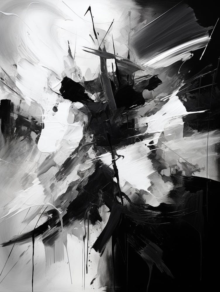 Unseen Forces Abstract Black And White 3