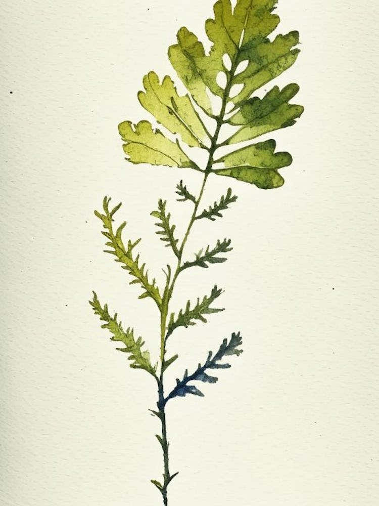 Wood Betony Leaf Minimalist Watercolour 3