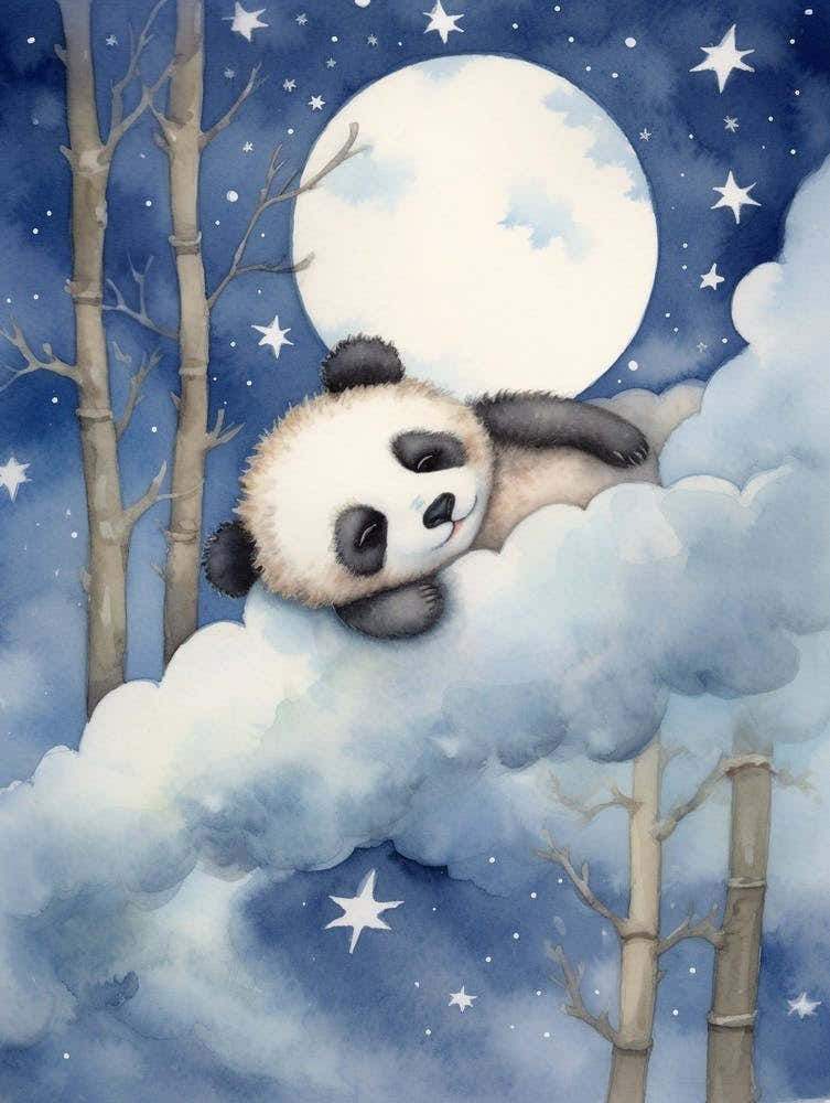 Baby Panda Cub 2 Sleeping In The Clouds