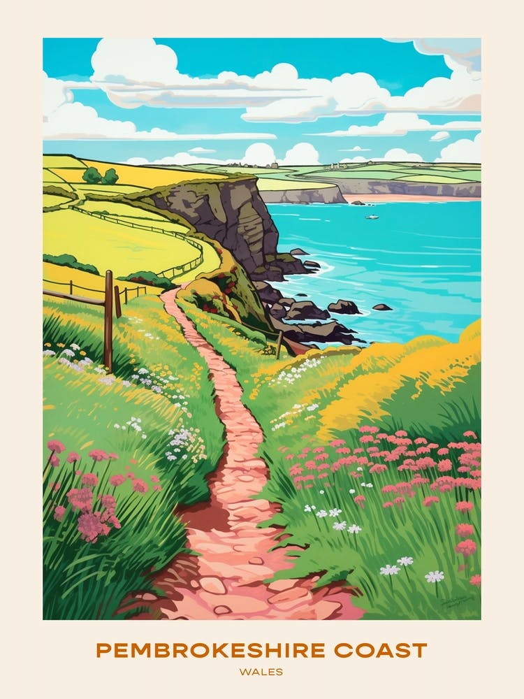 Pembrokeshire Coast Wales 4 Hike Poster