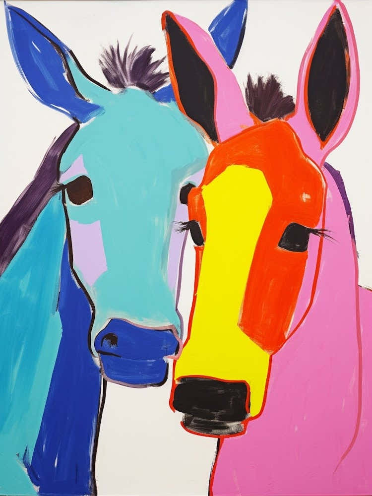 Colourful Kids Animal Art Donkey 1