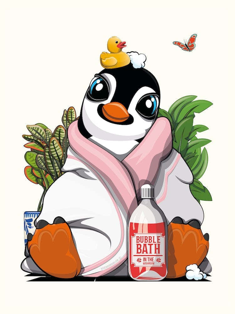 Penguin In Bath Towel