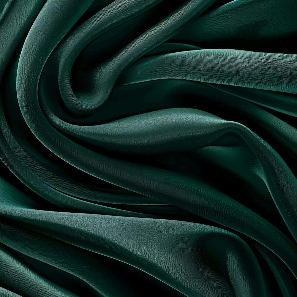 Dark Green Silk Fabric Background