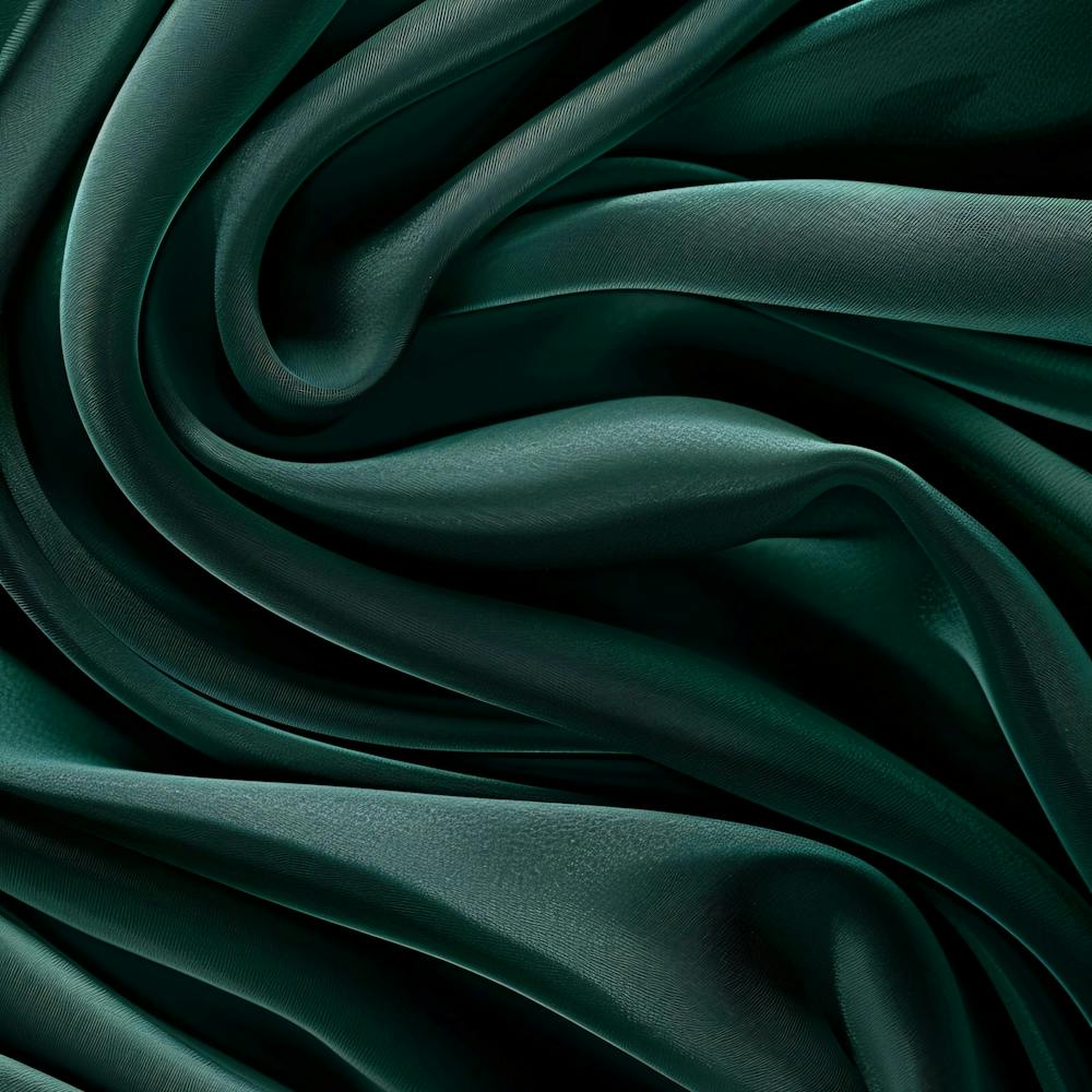 Dark Green Silk Fabric Background