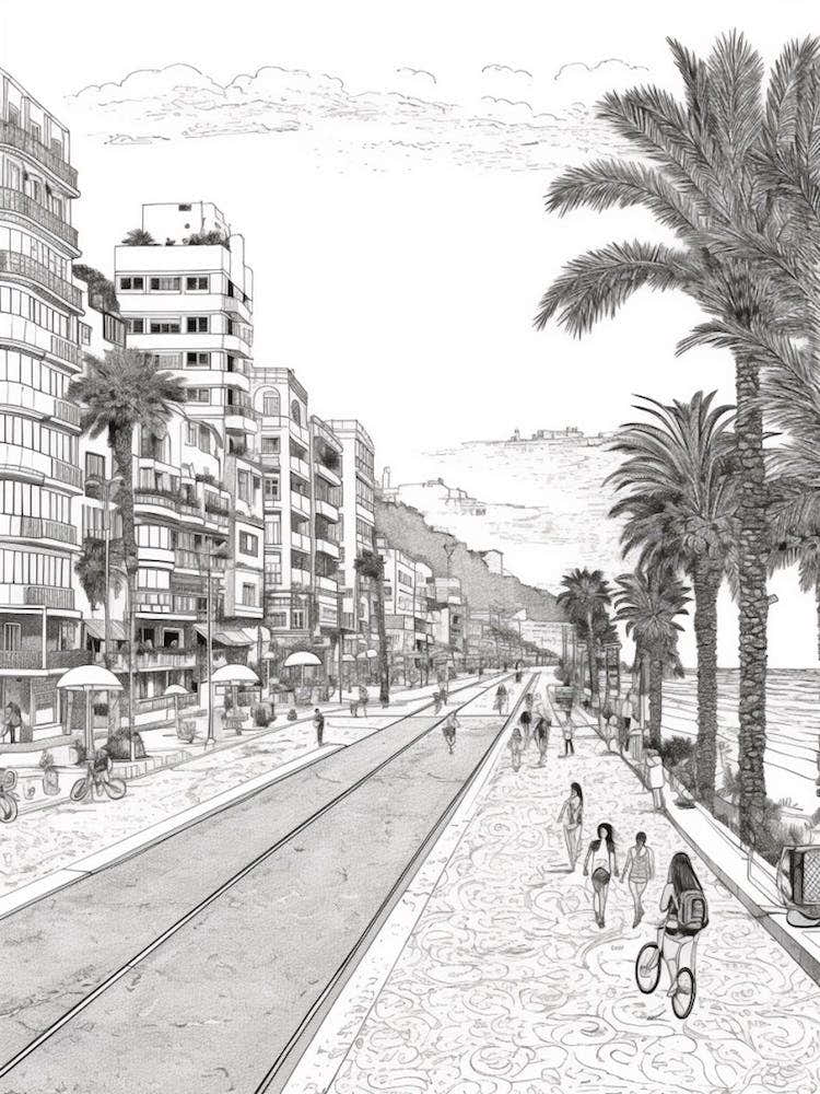 View Of Rio De Janeiro, Brazil Line Art Black And White 3