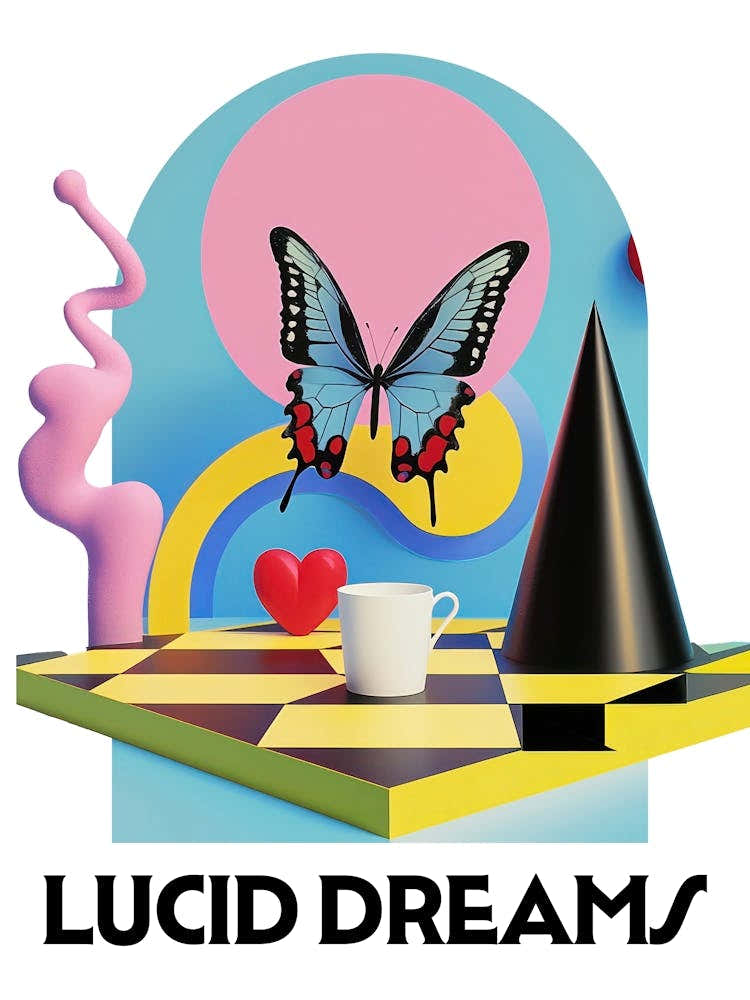 Lucid Dreams Graphic Wall Art 3d Vintage Unique Eclectic
