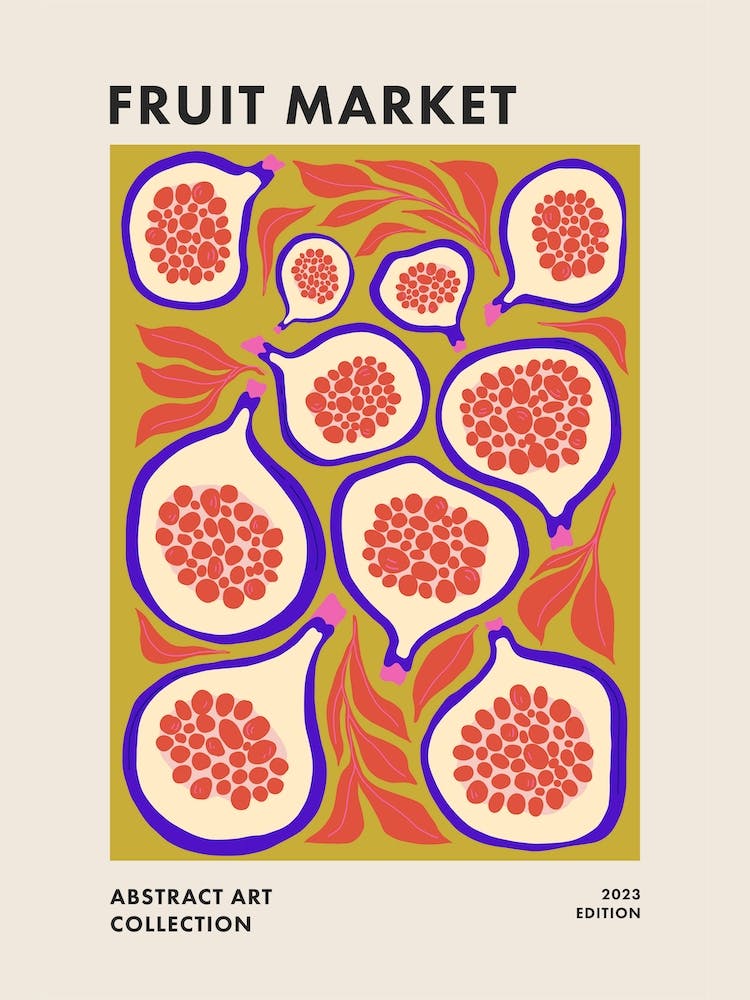 Fruit Market Colorful Abstract Kitchen Art 1