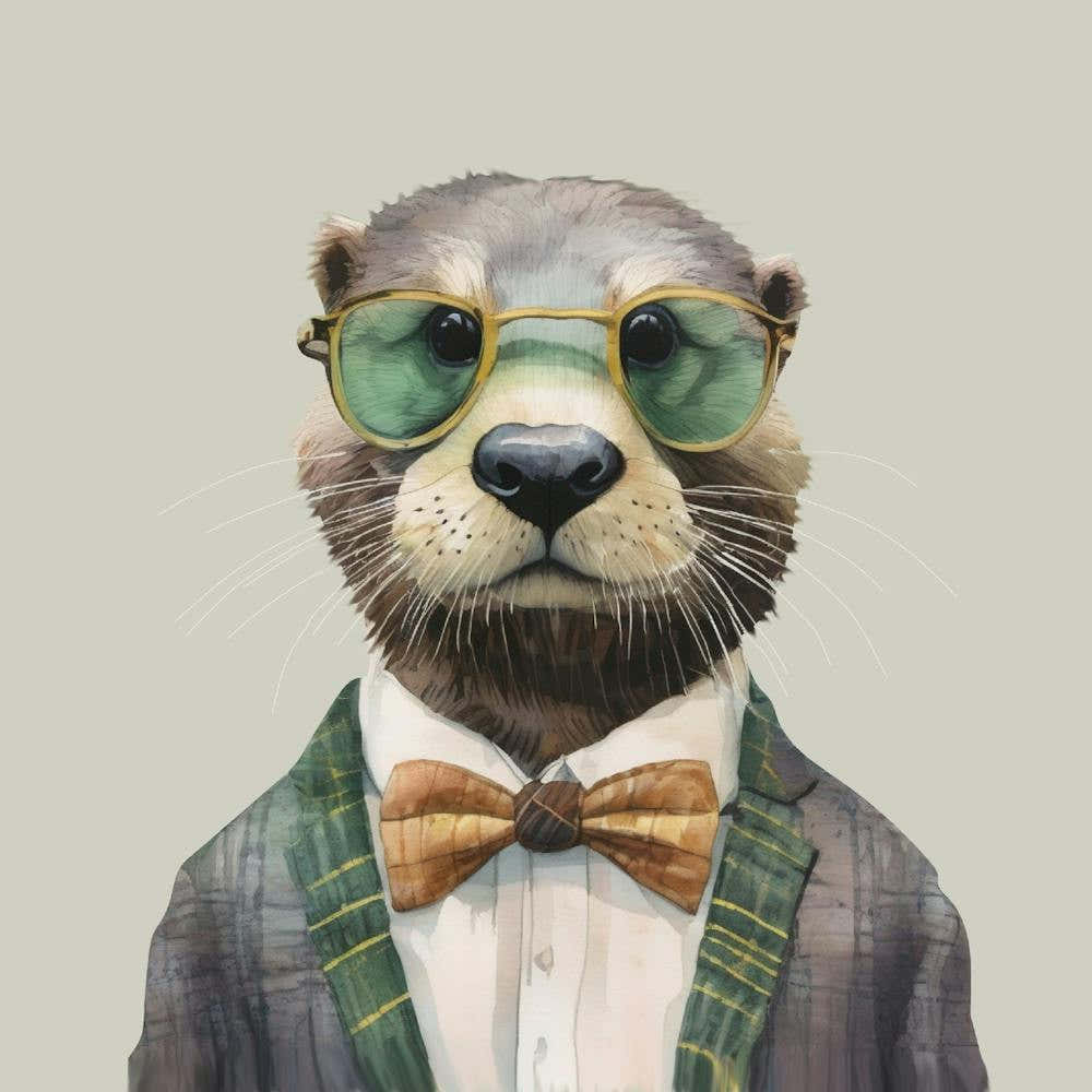 Watercolour Funky Otter