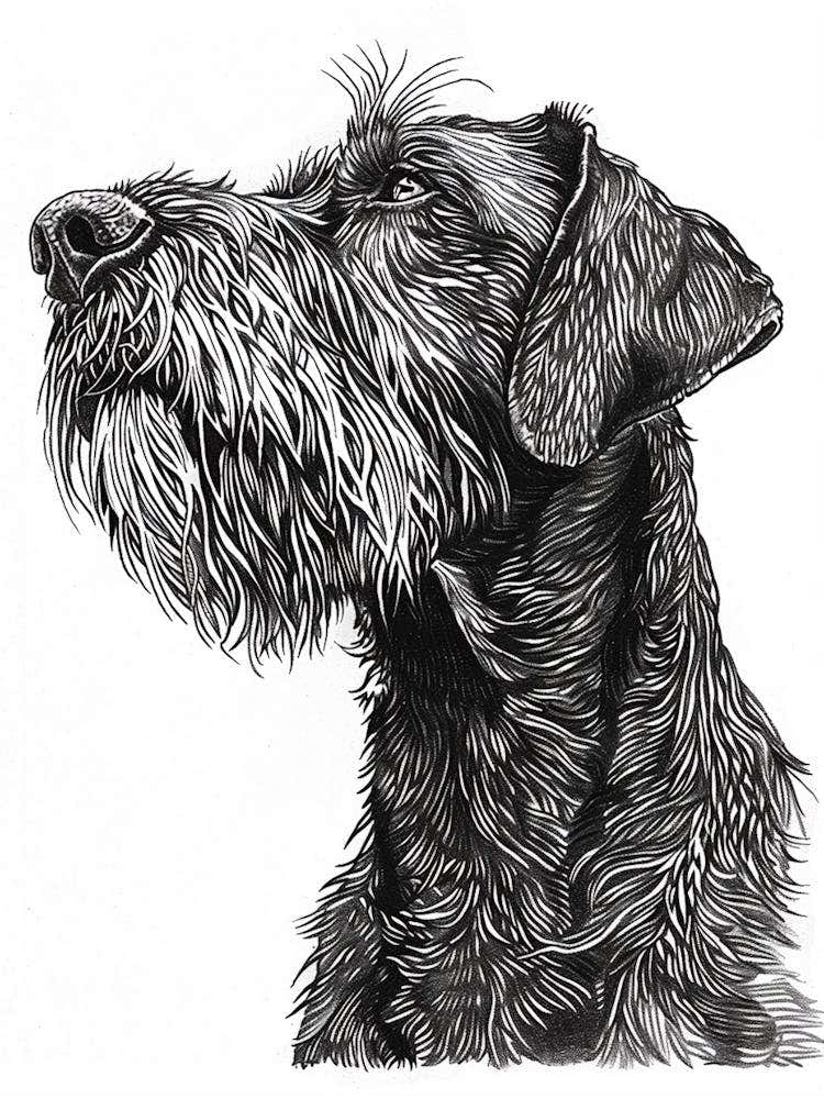 Hairy Dog Line Sketch 3