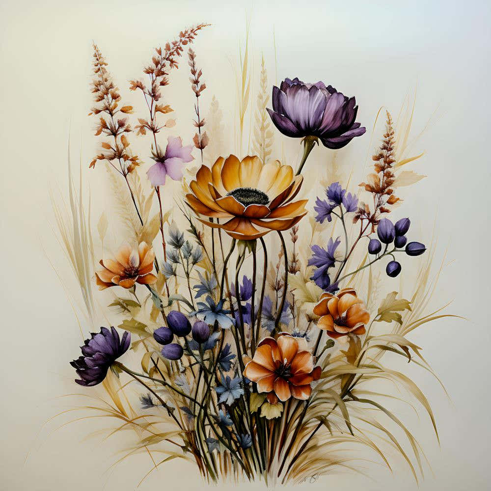Elegant Wildflower Bouquet – Vibrant Botanical