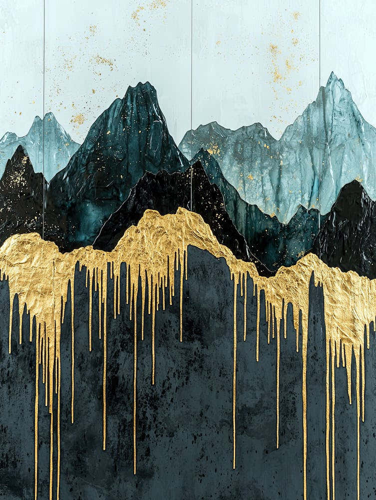 Apennines Golden Peaks - Mystical Abstraction