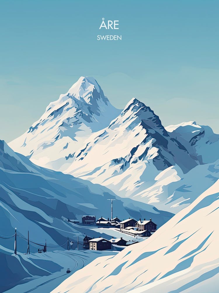 Poster Of Are   Sweden, Ski Resort Illustration 0
