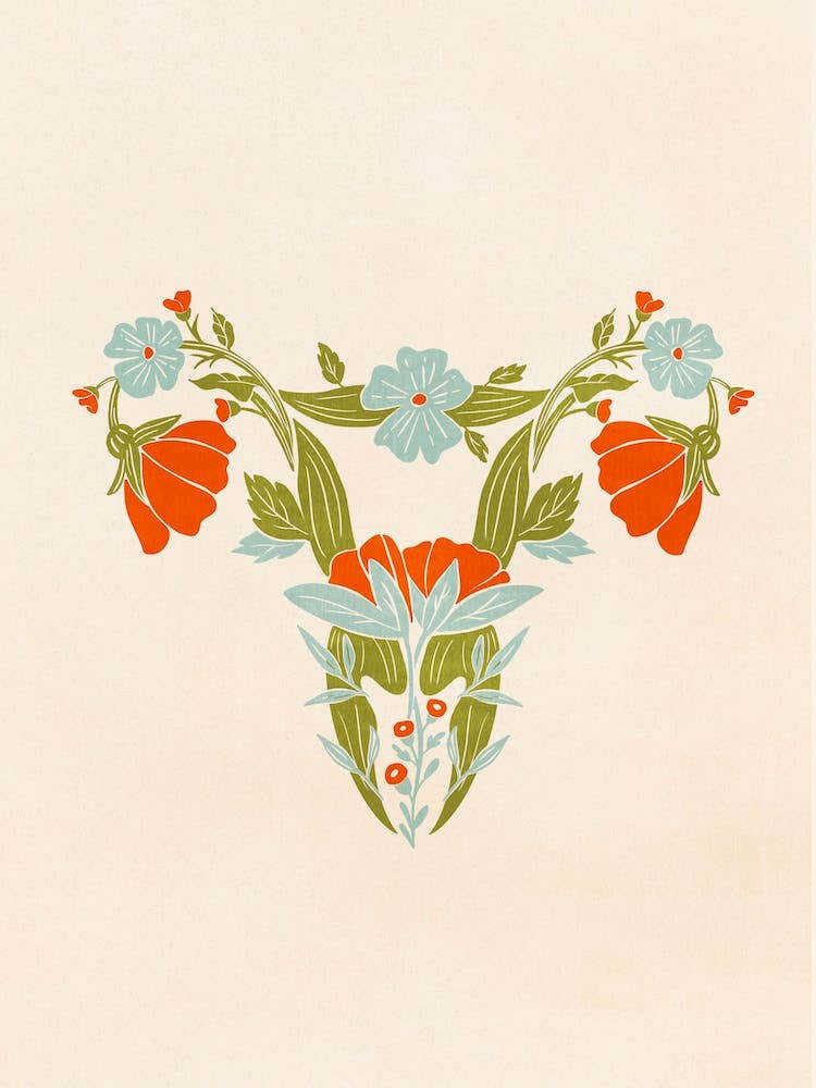 Vintage Womens Rights Floral Uterus