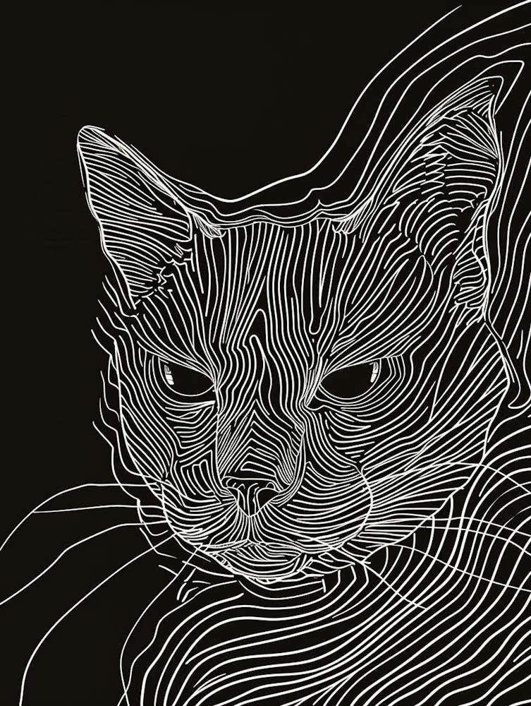 Cheetoh Cat Minimalist Illustration 2