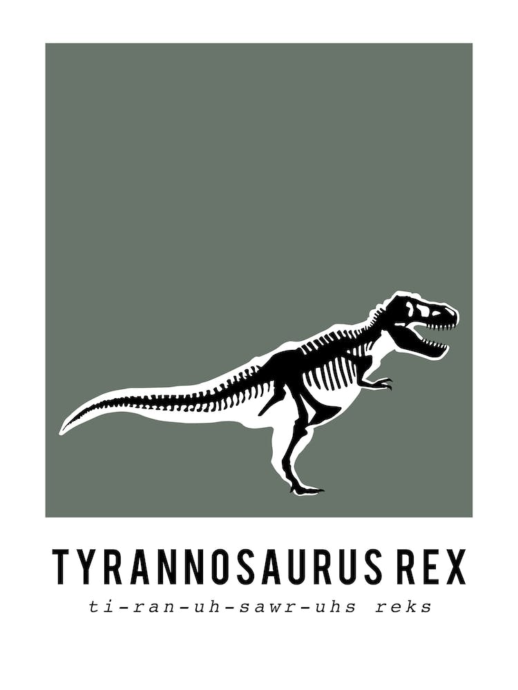 T Rex, Dinosaur Boys Room Decor, Green