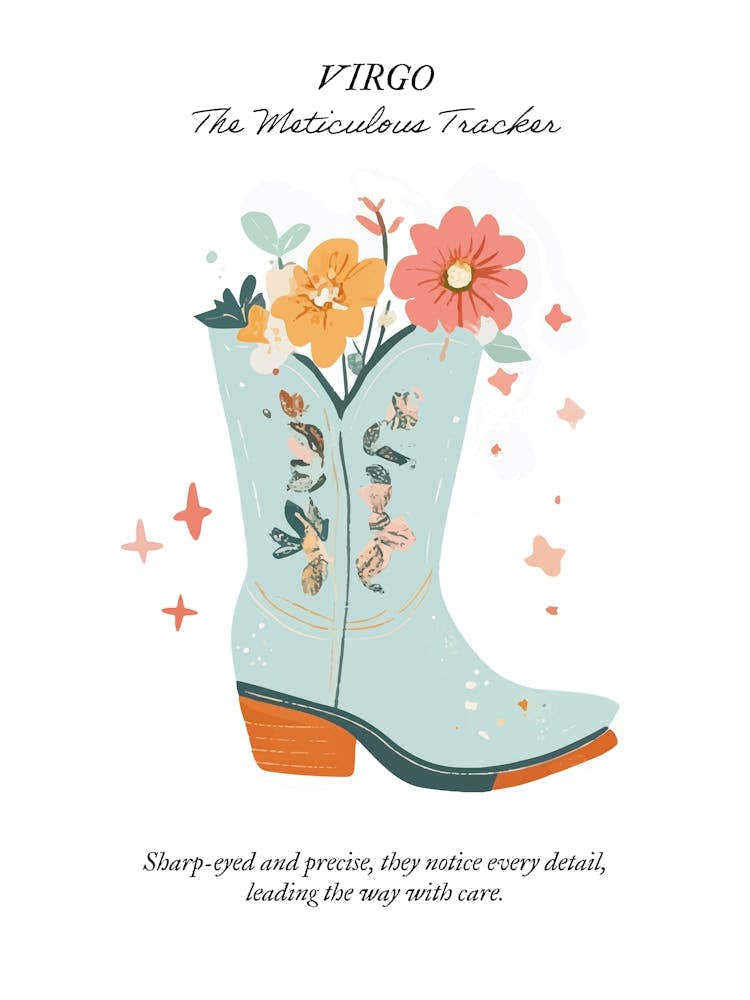 Virgo Cowboy Boots Zodiac Preppy Western Cowgirl