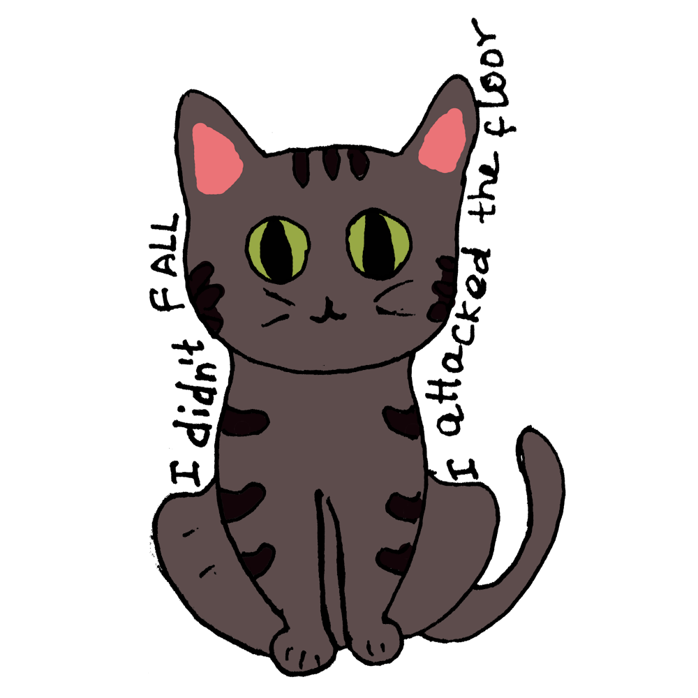 Funny Illustration Of A Innocent Cat