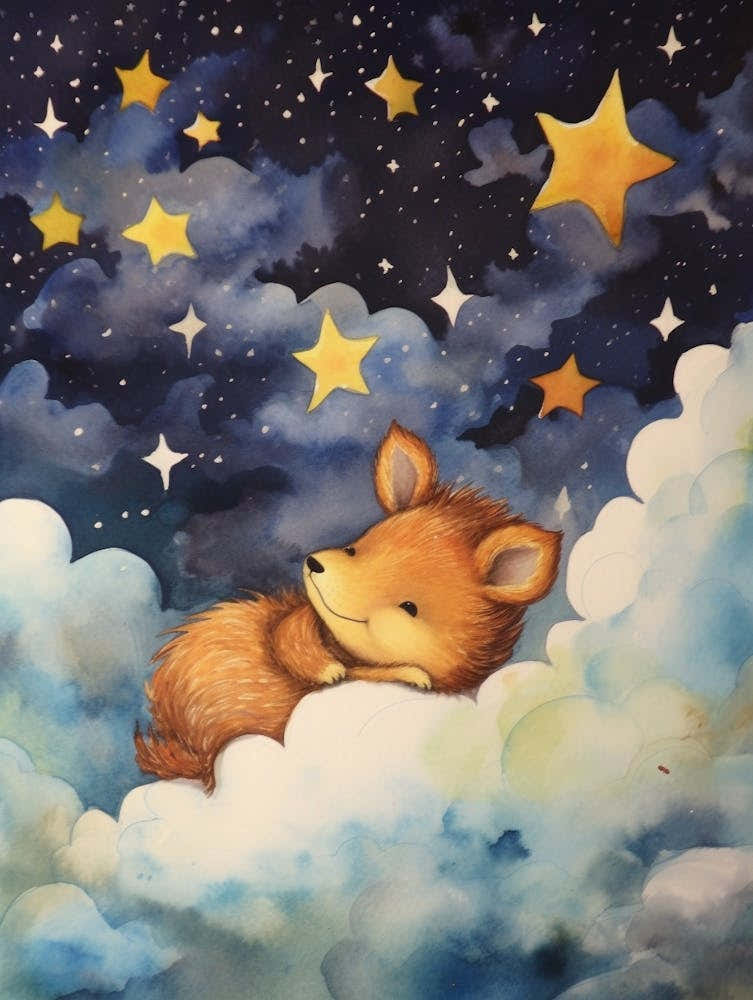 Baby Squirrel 1 Sleeping In The Clouds