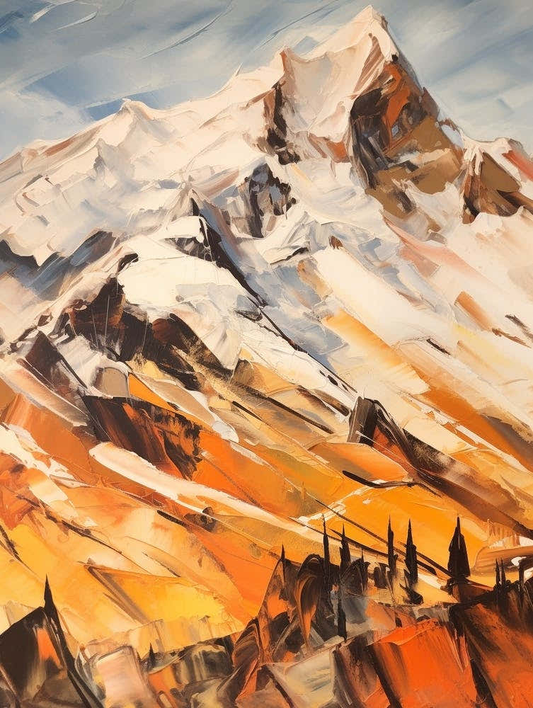 Mont Blanc France 4 Mountain Painting