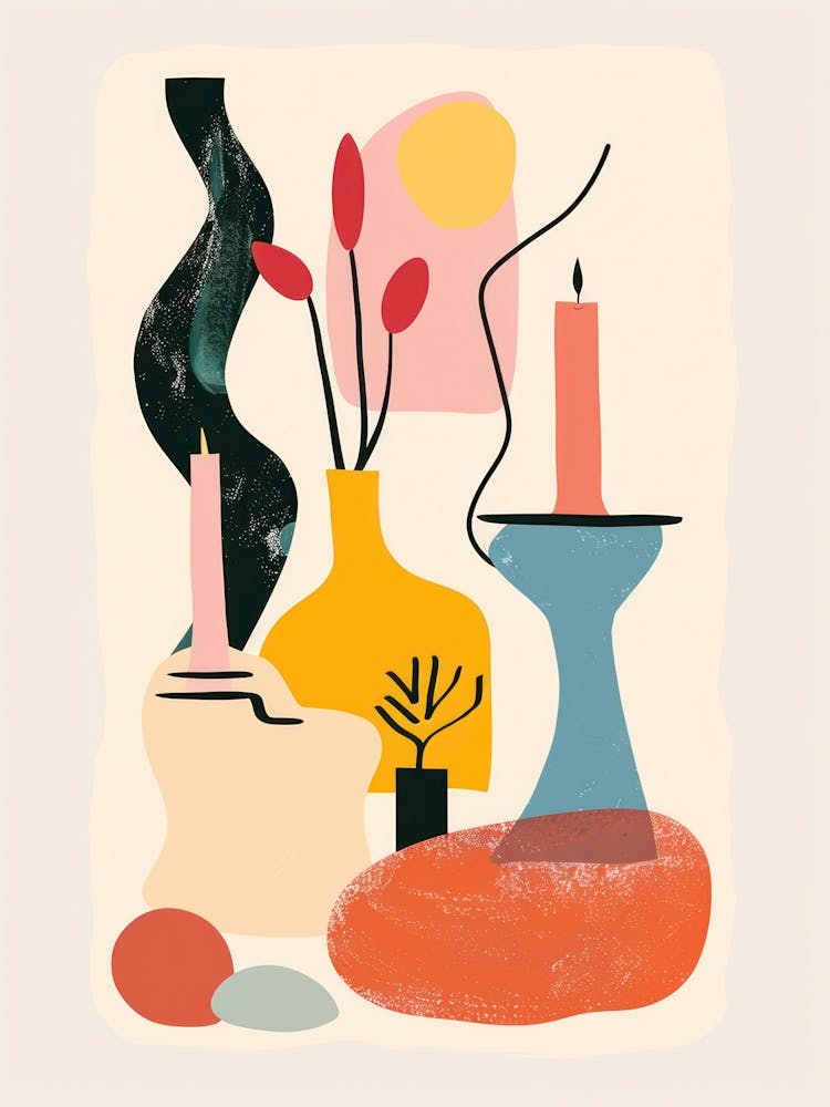 Abstract Candles Flowers 11