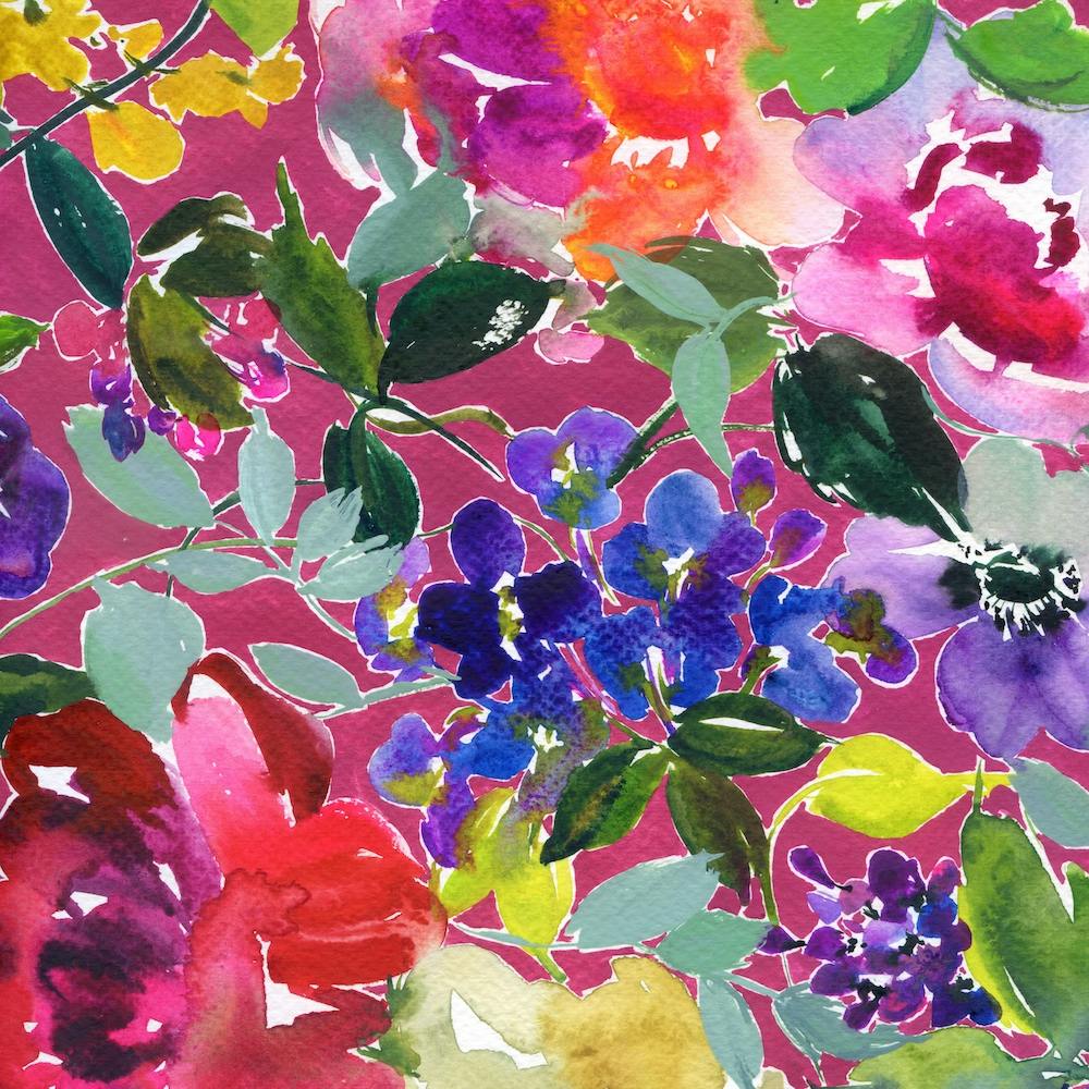 Watercolor Flowers with Hydrangeas