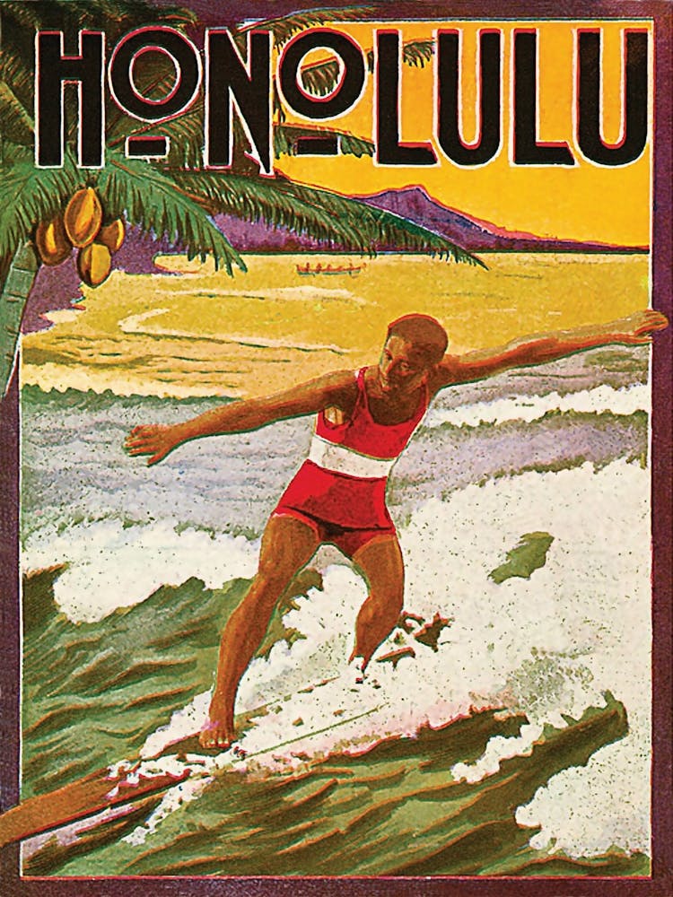 Honolulu, Surfer On A Wave