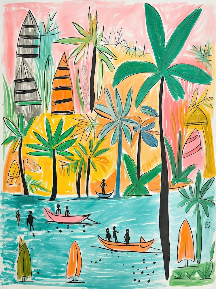 Dhaka, Dreamy Storybook Illustration 3