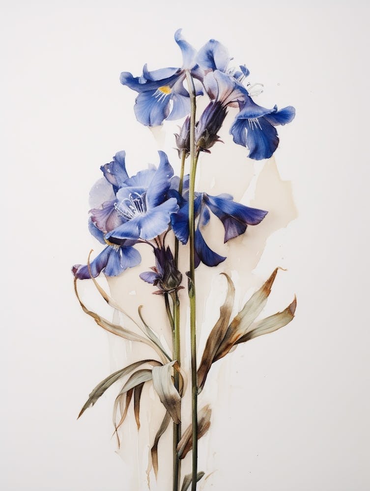 Pressed Wildflower Botanical Art Lobelia 1