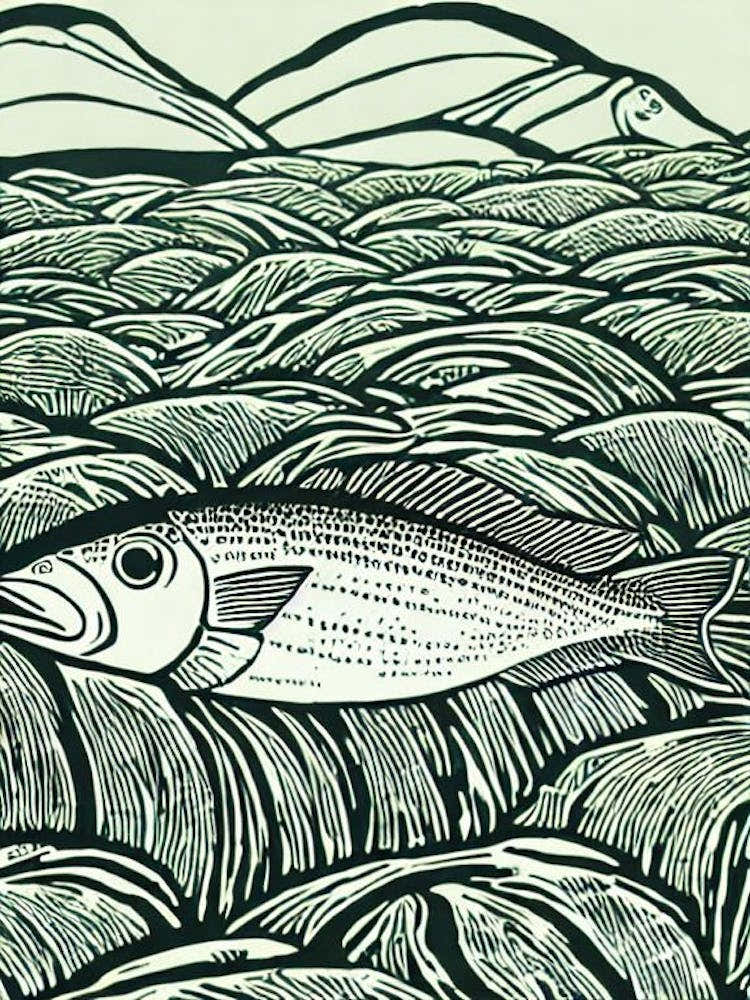 Herring Linocut
