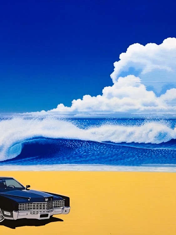 Hiroshi Nagai - Black Car Vaporwave