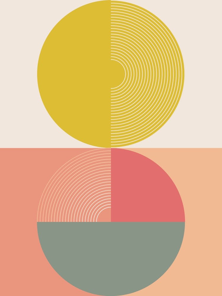 Mid Mod Geometry Abstract 2/2 - Peach Fuzz