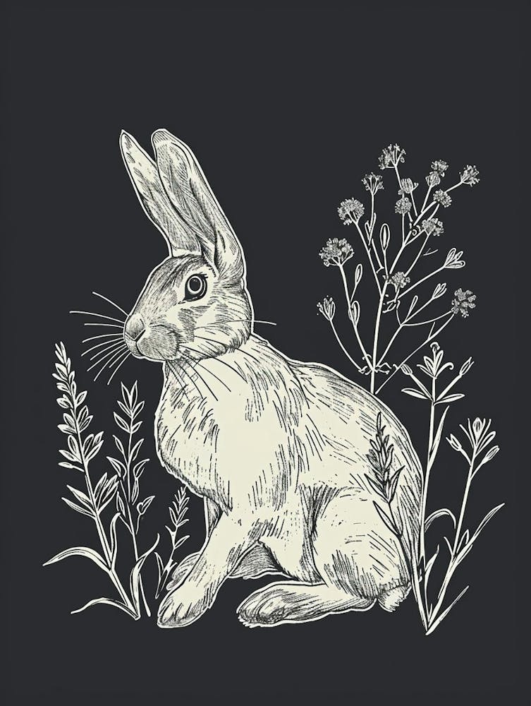 Rhinelander Rabbit Minimalist Illustration 1